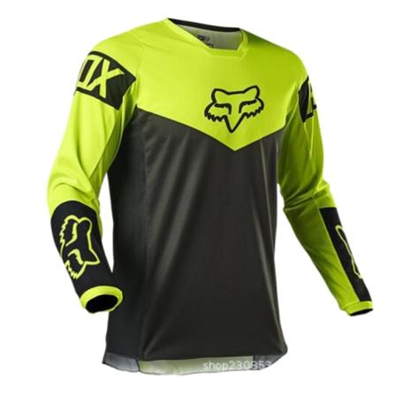 2023 sommar-mountainbike-racinguniform FOX långärmad rundhalsad T-shirt green S