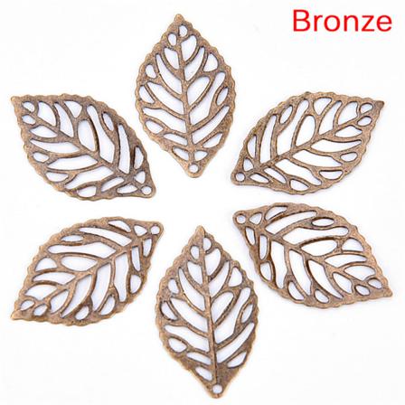 100 kpl Charm filigraani ontot lehdet riipus DIY korujen valmistus Bronze 100pcs