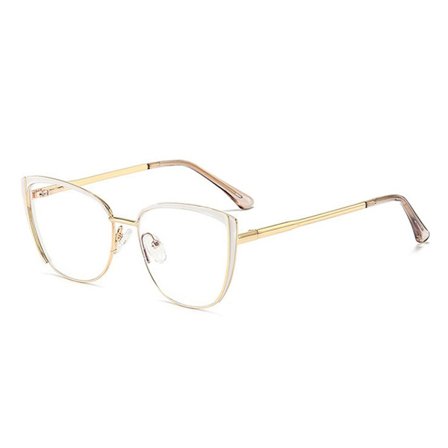 Anti-Blue Light Briller Runde Briller HVIT