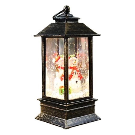 Julekuglelanterne med Batteridrevet LED-lys, Vand og Glimmer, Julemand, Snemand, Hængende Natlampe, Julepynt til Hjemmet [DB]