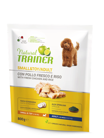 Natural Trainer Crocchette Al Pollo E Riso Per Cani Adulti Taglia