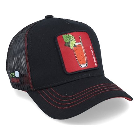 Capslab - Svart trucker Caps - Cocktails Bloody Mary Black/Red Trucker @ Hatstore