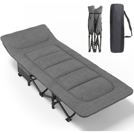 Kraftig sammenleggbar feltseng for voksne, lastekapasitet opptil 250 kg, for utendørs bruk, camping, reise, hjem, etc. 180*66cm