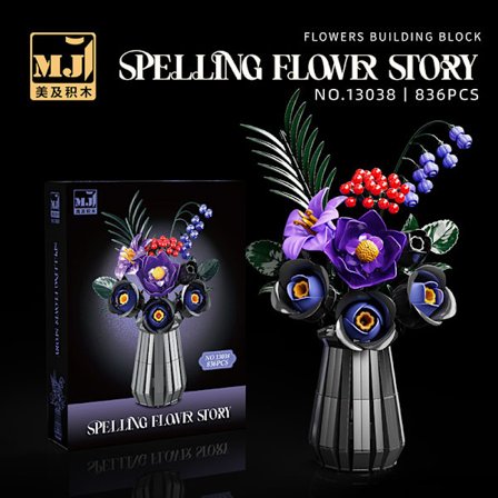 Evige Roser af Byggeklodser - Fint Dekorationsobjekt i Lilla | Flot Gave til Piger, der Elsker DIY