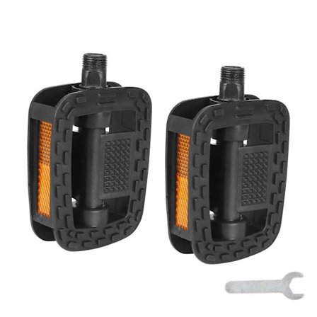 1 par cykelpedaler - med skridsikre og reflekterende striber - egnet til alle typer cykler - sort