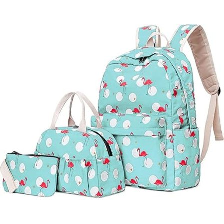 3 in 1 koululaukku, pehmeä vedenpitävä opiskelijapaketti vaaleanvihreä Vaaleanvihreä