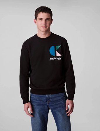 Calvin Klein Jeans Ls Eu 350Terry Ck Bauhaus Logo C - Black - XXL