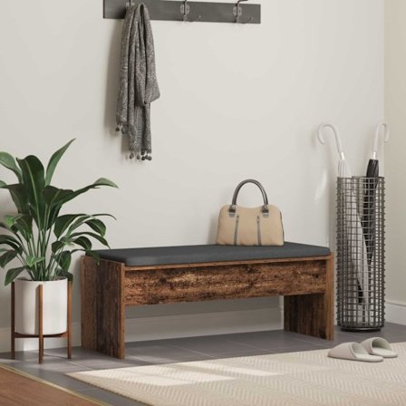 Hallbänk med kudde Gammalt trä 103 x 38 x 40 cm