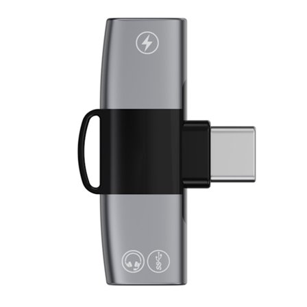 2 i 1 USB C Splitter USB C Hovedtelefonstik Stereo Adapter Hurtig Opladningsadapter