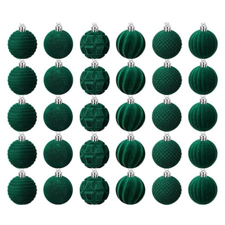 Joulukoristeet 2023 Samettiset joulupallokoristeet Vihreät parvikoristeet joulukuuseen Muovipallot Joulun koristeelliset riippuvat koristeet