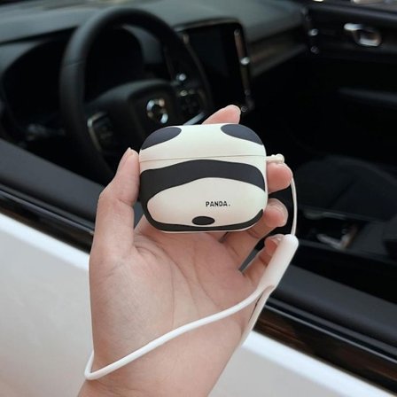 Coque AirPods Pro 2 - Panda-mönster - Mjukt silikon - Stötbeständig - Repfria - Handrem