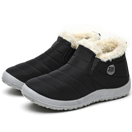Damskor Stövlar & Ankle Boots För Kvinnor Varma Päls Vinterstövlar Snö Botas Mujer Slip On Kort Stövlar Combat Vinterskor Kvinnor Black N 38