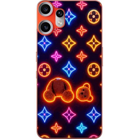 Yhteensopiva Puhelinkuori Nothing Nothing CMF Phone 2 Pro Neonvärisellä ylellisellä kuviolla, jossa hehkuvia nalleja pop-taide-esteetiikassa