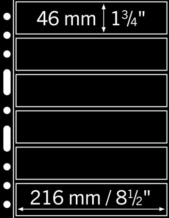 GRANDE 6S lommer til frimærker - 5 stk. - Sorte