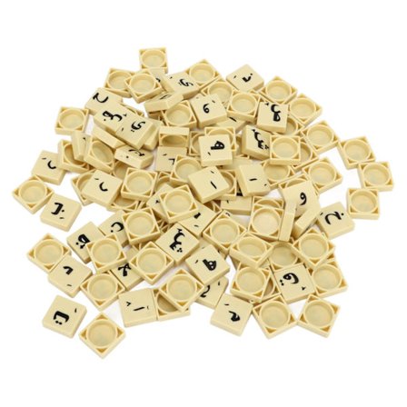 110 stk. Plastik Skakbrikker Arabiske Bogstaver Krydsord Flise Bordspil Tilbehør