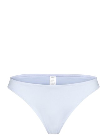Monki Scooped High-Cut Bikini Bottoms - Blue - L