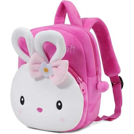 Stylish Backpack for Toddler Girls Cute Plush School Bag for Preschool and Kindergarten