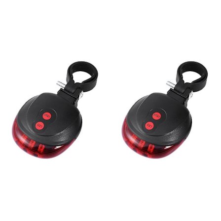 2 stk. cykel baglygte 5-LED baglygte blinklys cykling projektor sikkerhedsadvarselslampe baglygte