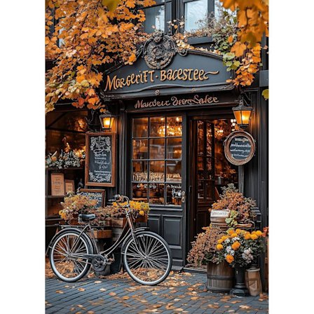 Cykel Diamant Kunst Sæt til Voksne, Efterårslandskab DIY Fuld Drill Diamant Maleri Sæt til Begyndere, 5D Ædelstens Kunst Håndværk til Voksne, Hjem 