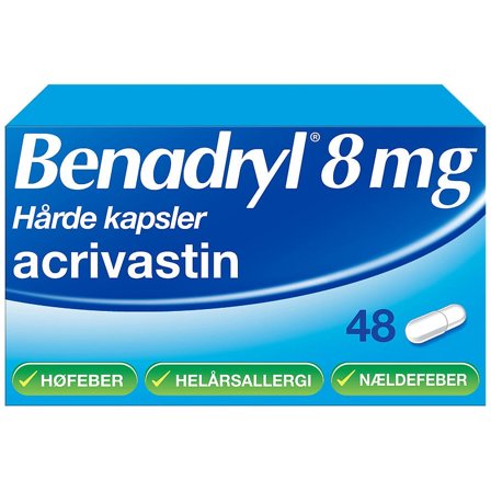 Benadryl Kapsler 8 mg 48 stk, Medicin & Pleje, Håndkøbsmedicin, Allergi