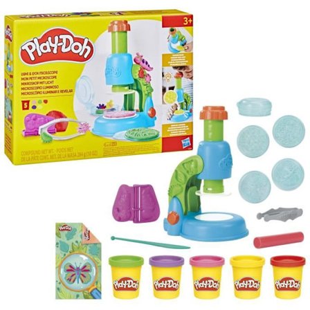 Play-Doh Minik microscope, modellera, 9 tillbehör och 5 färger, från 3 år.