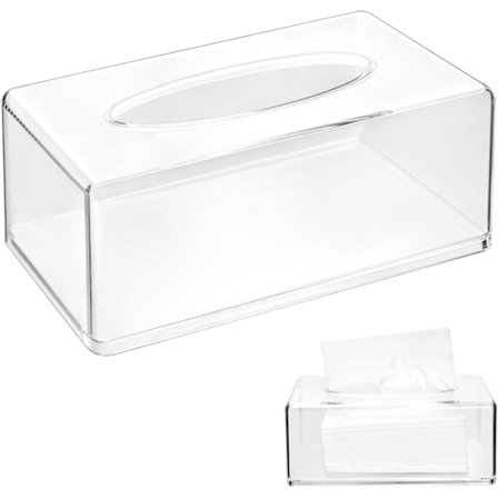 Akryl Servietbeholder, Servietholder, Kleenex Dispenser, Transparent, Placeret i Soveværelset, Badeværelset, Stuen