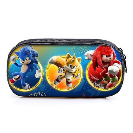 Sonic The Hedgehog Kids Pencil Case Pen Bag Pouch Stationary Organizer Case