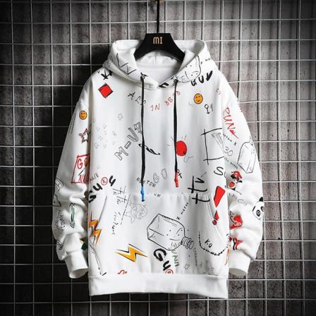 Vention Graffititryck Hoodie-vit Xxl