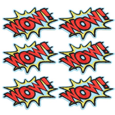 6 stk. klædemærker farverige engelske bogstaver håndlavede DIY tøj dekoration tilbehør farverige WOW! Engelske bogstaver