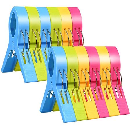 Rantapyyheklipsit, 12 kpl suuret pyykkiklipsit pyykkinarut