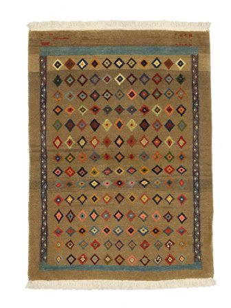 Anudada A Mano Gabbeh Persia Fine Alfombra 105X140 De Lana Marrón/Negro Pequeño