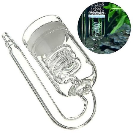 2 tyylistä lasista CO2-akvaariodiffuusoria hiilidioksidille