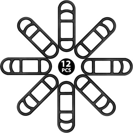 12 Stycken Cykellampa Silikonband Cykel Cykel Gummiband Lätt Silikonfäste för Cykellampset, Svart