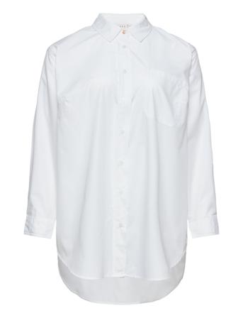 Kcl Shirt Långärmad Skjorta Vit Kaffe Curve