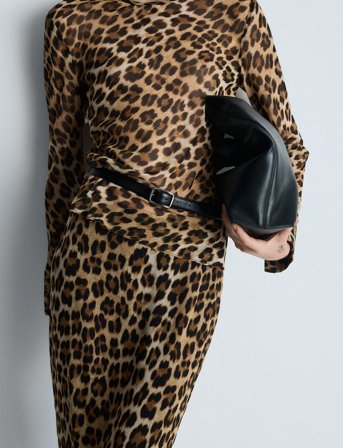 Mango Leopard Print Blouse - Brown - S