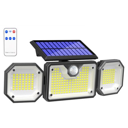 Solcellelampe, utendørs, solspot, vanntett IP65, for hage, garasje, gate, terrasse, etc. 226 LED-lys, TG-TY05131