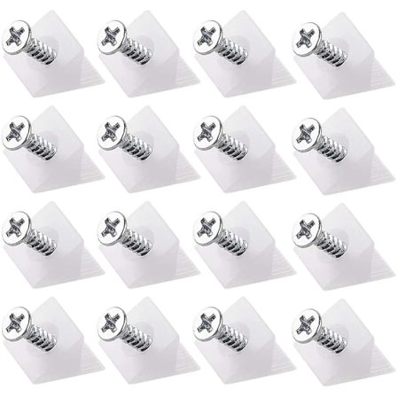 100 stk Skuffestøtte Skuff Bunn Synkende Reparasjonssett Møbler Bryst Reparasjonskiler Plast Vinkelbrakett Med Matchende Skruer