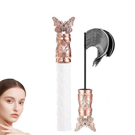 Vattenfast Mascara, Tjock Böjande Förlängande Formula med Kladdfri Volymbyggande, Svettsäker Smidig Applicering för Alla-