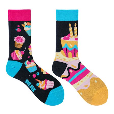 5 par Många stilar av AB-strumpor asymmetriska kreativa trendiga strumpor roliga par mandarinanka färgade mellanhöga strumpor