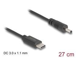 Delock USB Type-C Power Cable to DC 3.0 x 1.1 mm male 27 cm