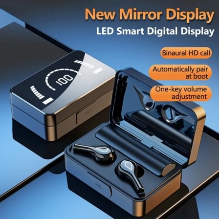 F18 Headset Bluetooth 5.2 Brusreducerande Uppladdningsbara trådlösa hörlurar Svart