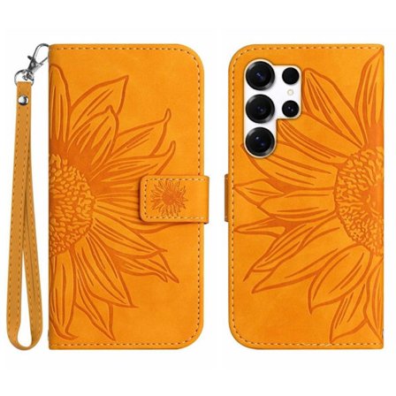 Samsung Galaxy S26 Ultra Plånboksfodral Konstläder - Gul