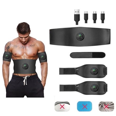 Abs Trainer Muskelstimulator USB Oppladbar 6 Moduser EMS Muskelstimulator Fitness Trening Gym Workout