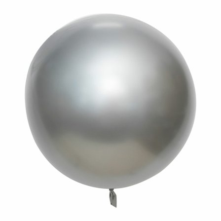 Latexballong Bubble Silver metallic 46cm