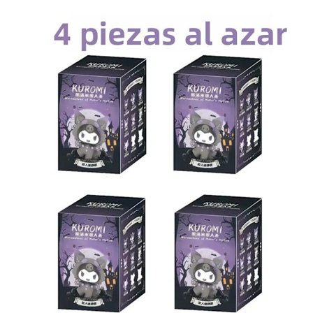 Tilfeldig 4 stk Sanrio Kuromi Actionfigur, Varulv Drep-serien Anime-dukke for samlere, Overraskelsesleke for fans, Størrelse 5-7CM