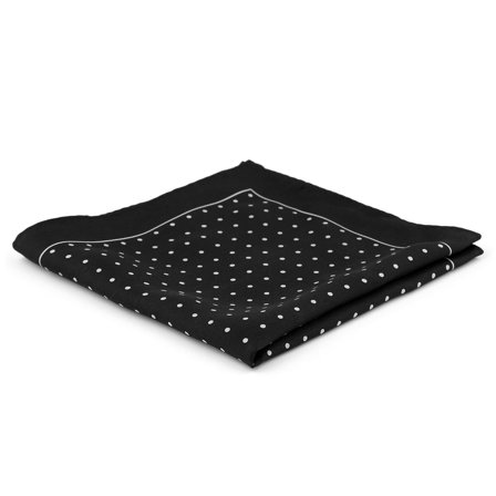 Black Polka Dots Silk Pocket Square for Men - Patterned Pocket Squares