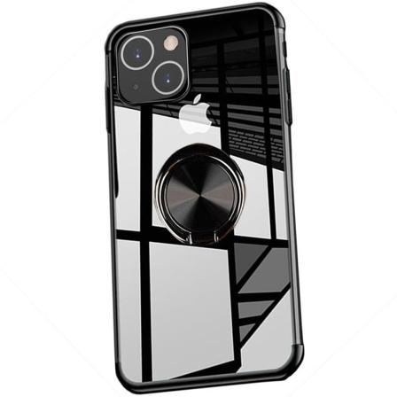 TG iPhone 13 Mini - Elegant Ohut Kotelo Renkaalla Musta