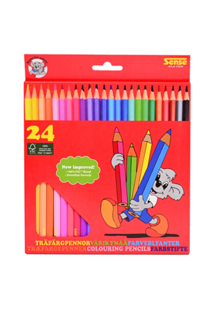 SENSE Träfärgpennor 24-pack Skapa & pyssla Unisex Flerfärgad ONESIZE