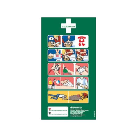 CEDERROTH Instruktionsetikett för Första Hjälpen självhäftande - Lyreco - Skyddsutrustning - Första Hjälpen - Förband och Refill