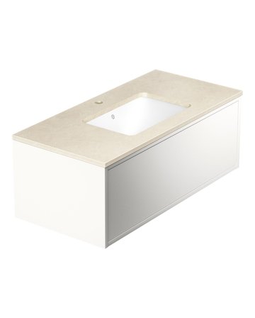 Gustavsberg Ducentic GB71DCVU10DHCC1100 Kommode 100 cm, hvit/beige stein, 1 blandebatterihull Hvit/beige stein, Baderom